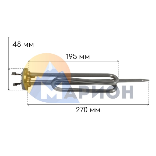 ТЭН RCF 1500W нерж (Incoloy 840), Ø48 мм, М6, 220V